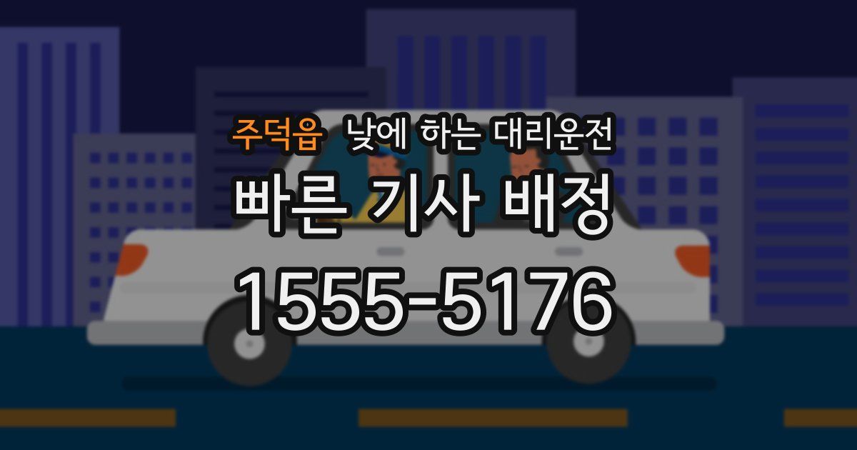 주덕읍 낮에 하는 대리운전