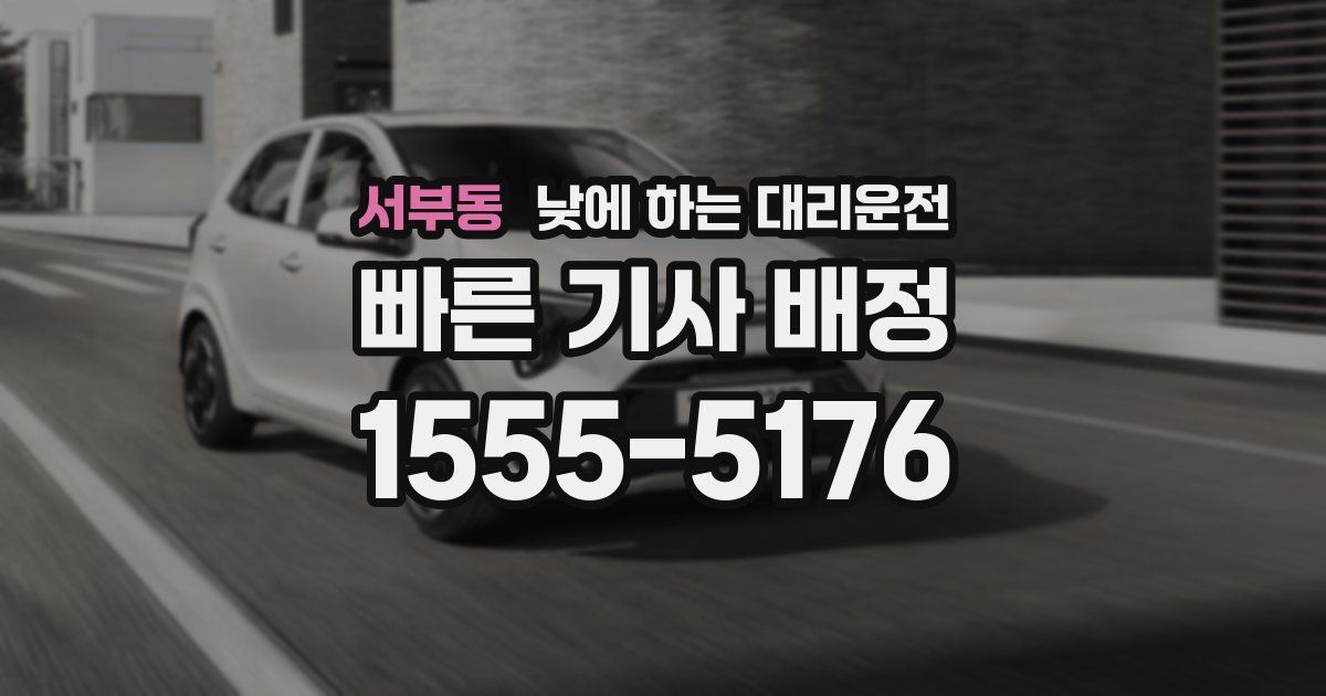 서부동 낮에 하는 대리운전