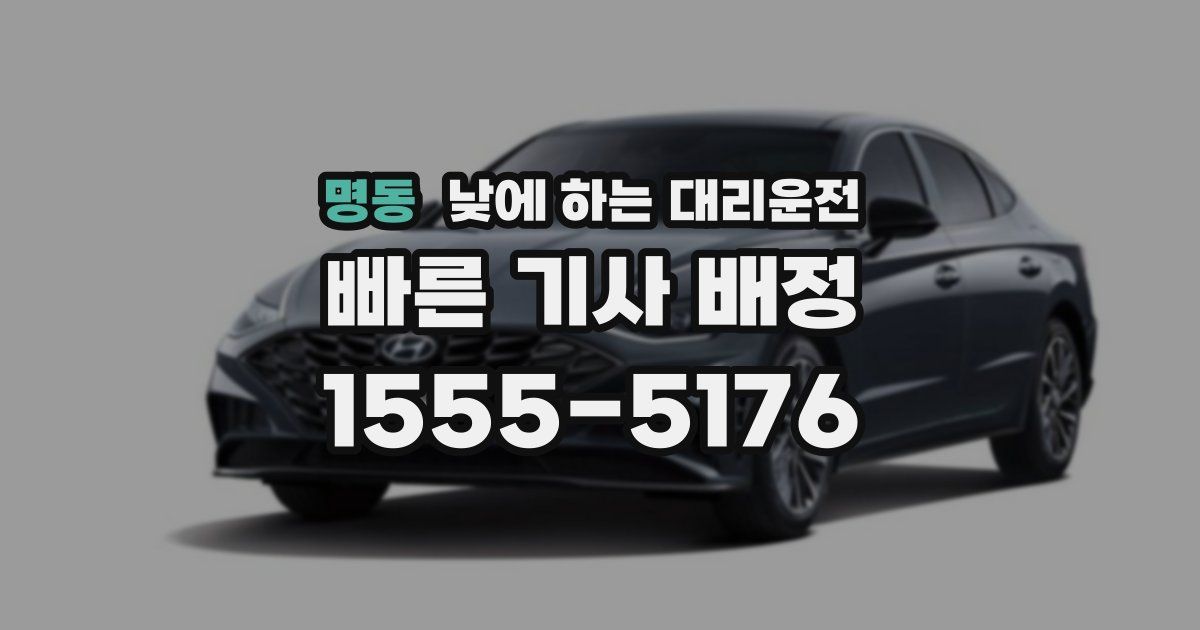 명동 낮에 하는 대리운전