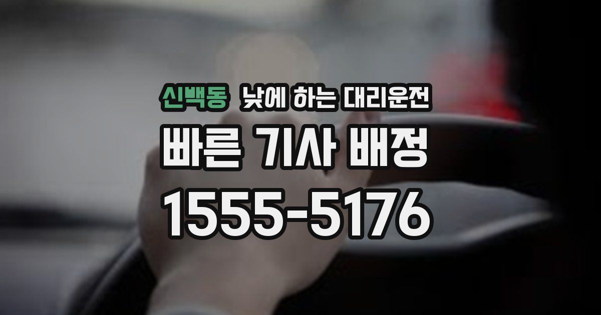 신백동 낮에 하는 대리운전