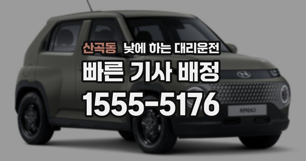 산곡동 낮에 하는 대리운전