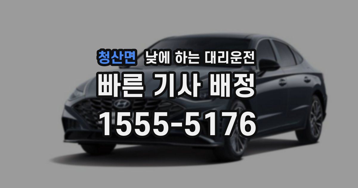 청산면 낮에 하는 대리운전