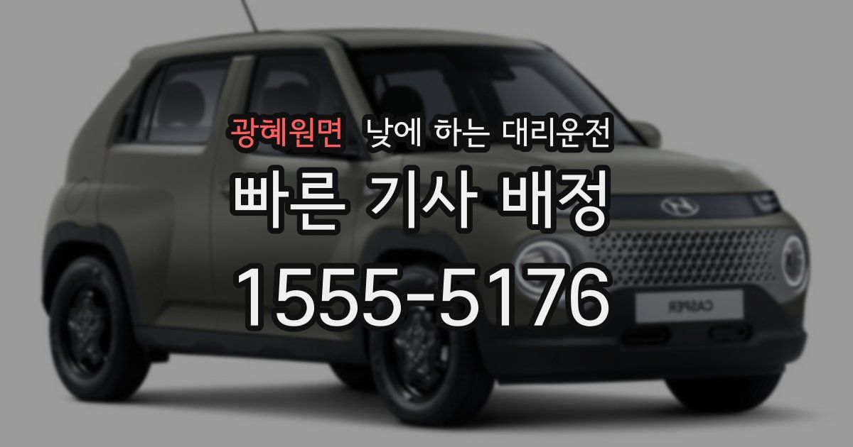 광혜원면 낮에 하는 대리운전