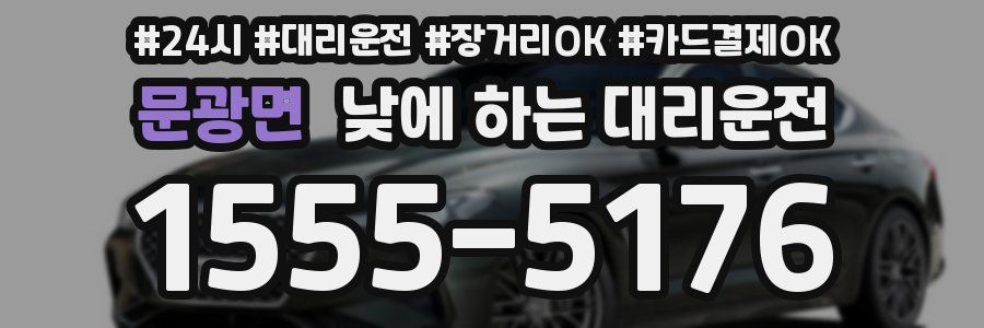 문광면 낮에 하는 대리운전