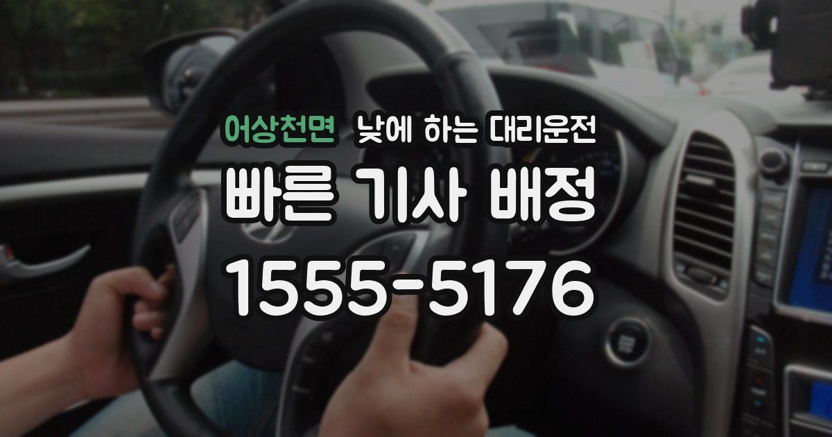 어상천면 낮에 하는 대리운전