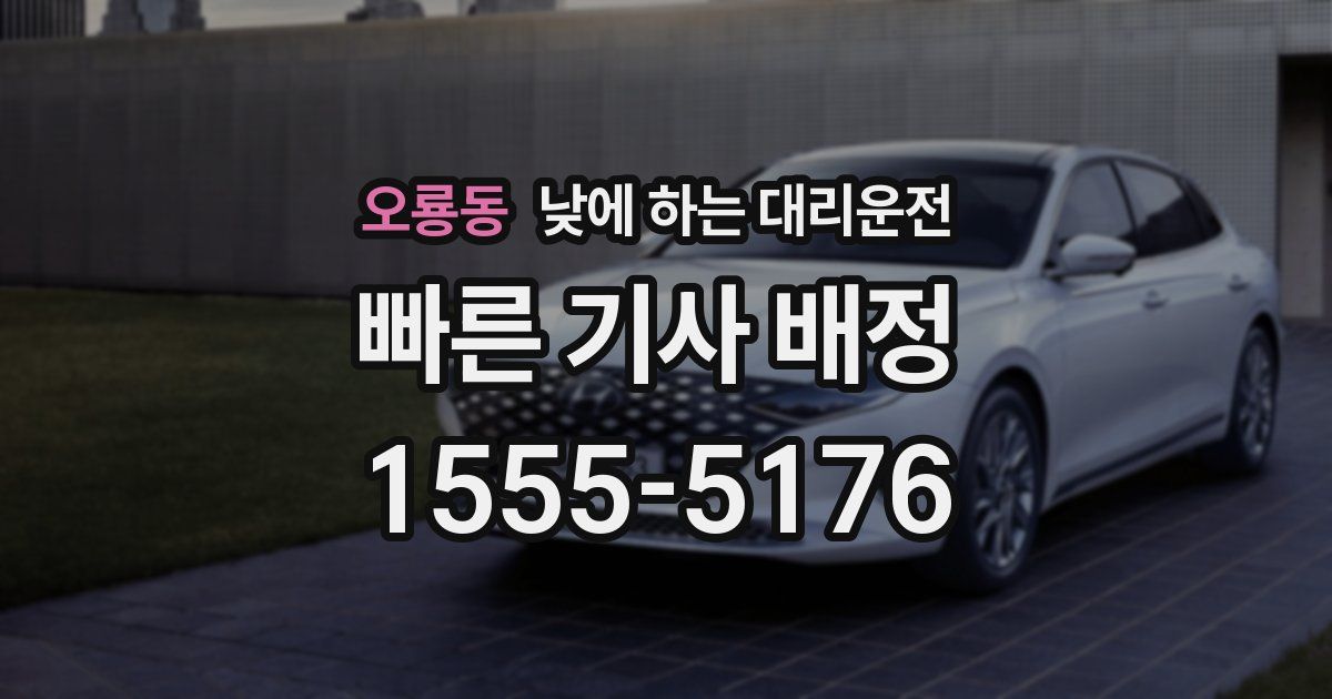 오룡동 낮에 하는 대리운전