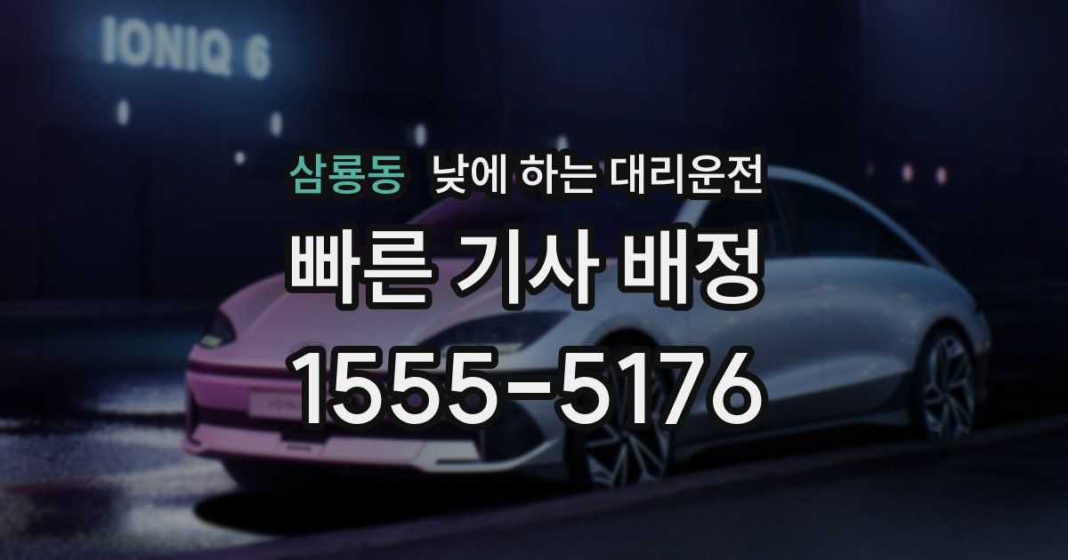 삼룡동 낮에 하는 대리운전