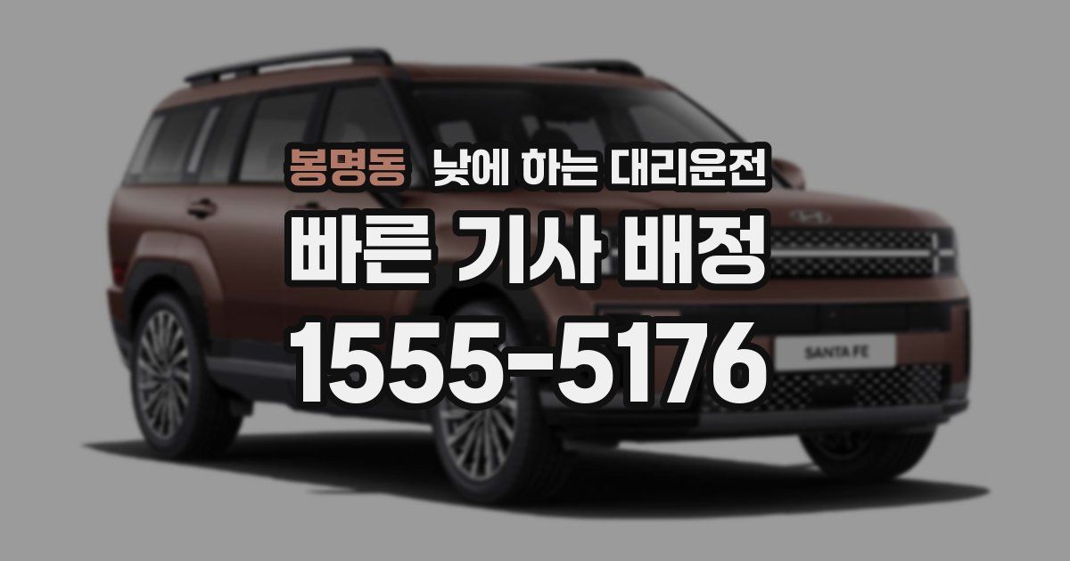 봉명동 낮에 하는 대리운전