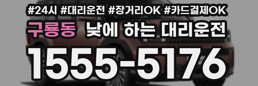 구룡동 낮에 하는 대리운전