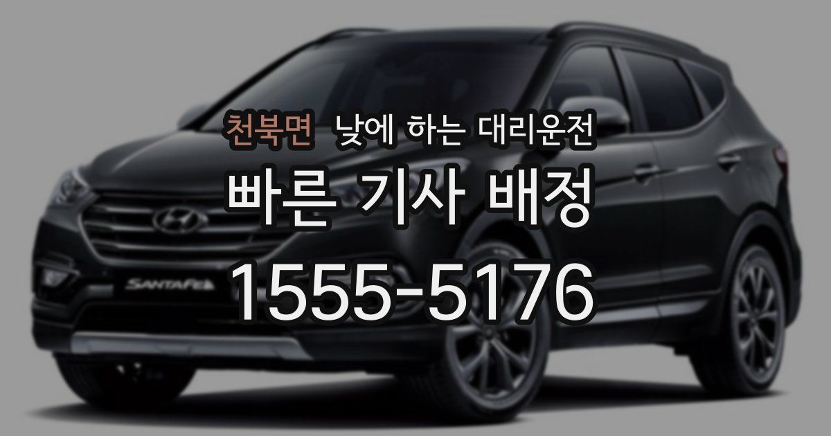 천북면 낮에 하는 대리운전