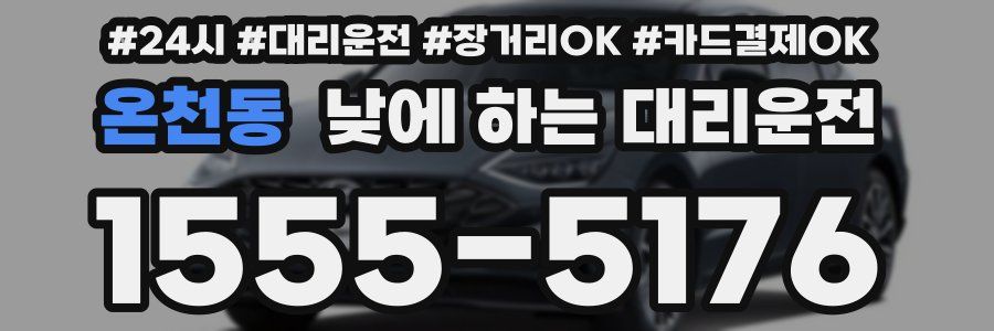 온천동 낮에 하는 대리운전