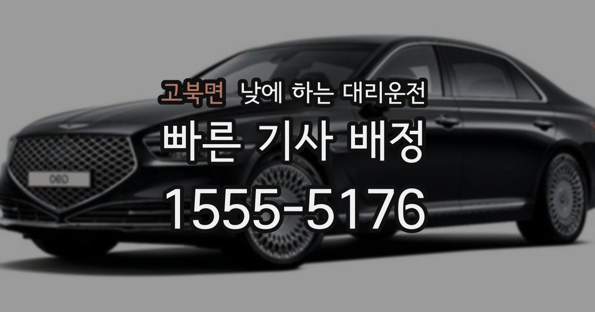 고북면 낮에 하는 대리운전