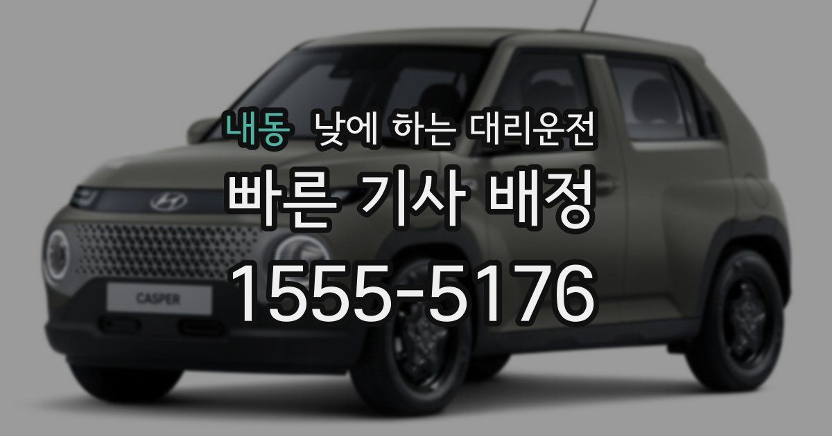 내동 낮에 하는 대리운전