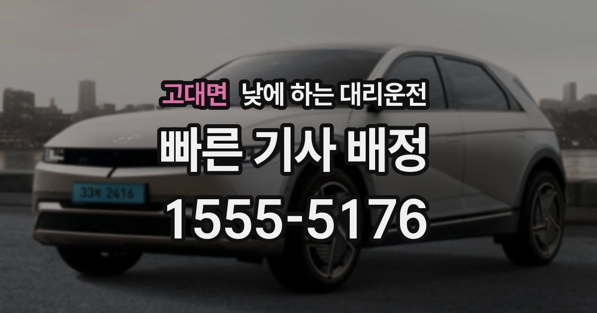 고대면 낮에 하는 대리운전
