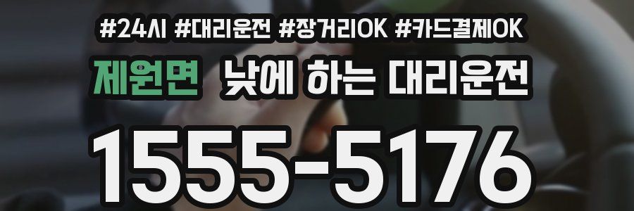 제원면 낮에 하는 대리운전