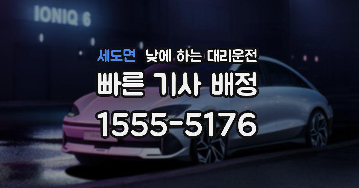 세도면 낮에 하는 대리운전