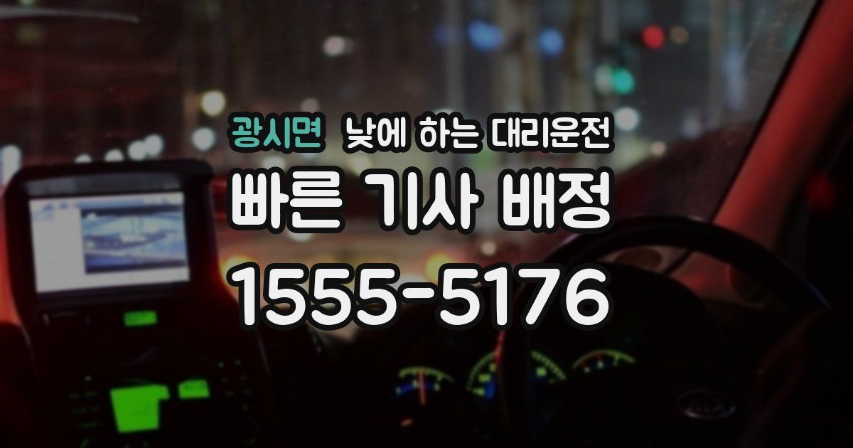 광시면 낮에 하는 대리운전