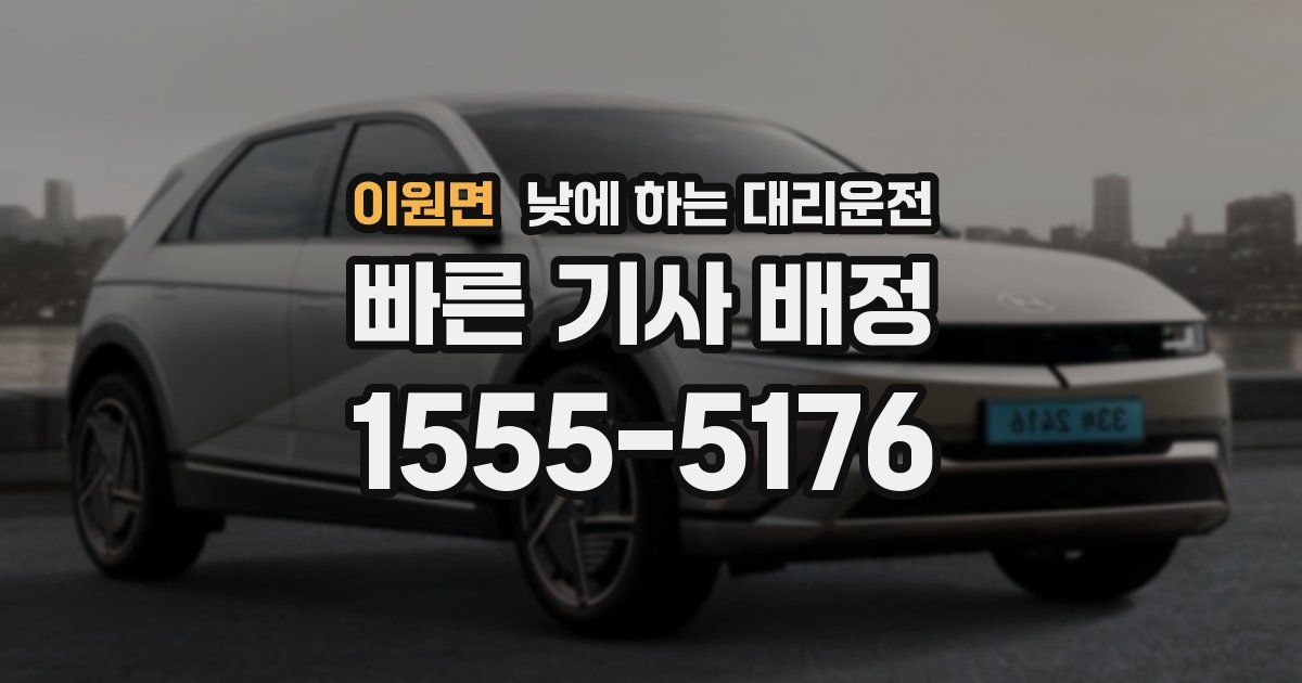 이원면 낮에 하는 대리운전