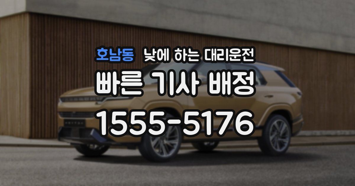 호남동 낮에 하는 대리운전