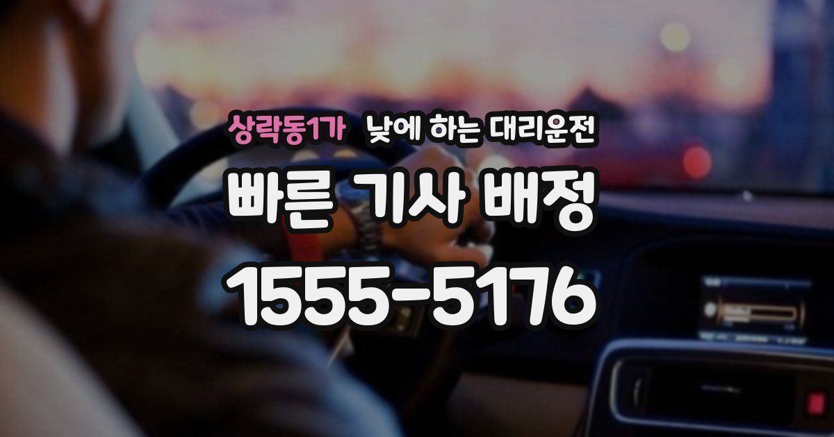 상락동1가 낮에 하는 대리운전