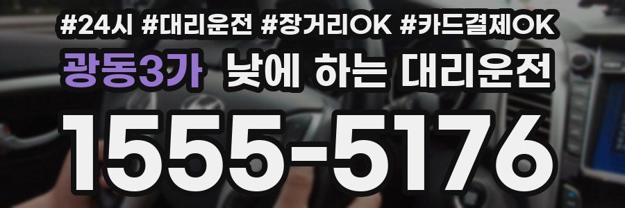 광동3가 낮에 하는 대리운전