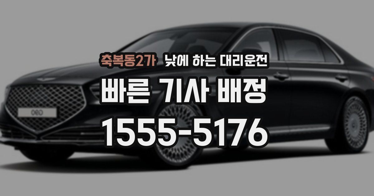 축복동2가 낮에 하는 대리운전