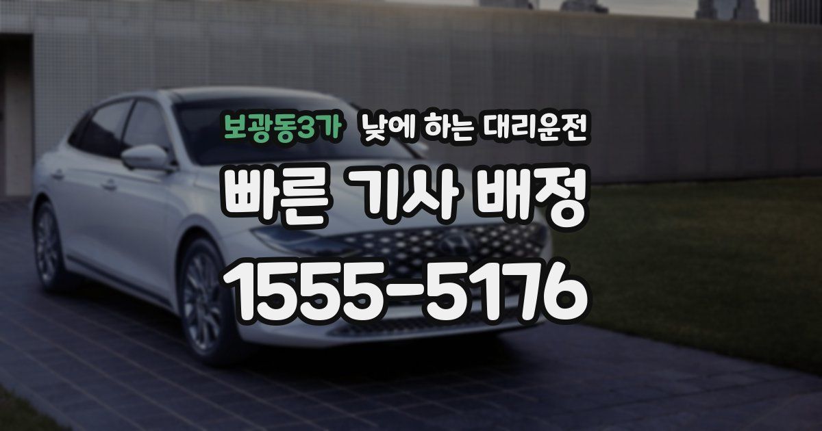 보광동3가 낮에 하는 대리운전