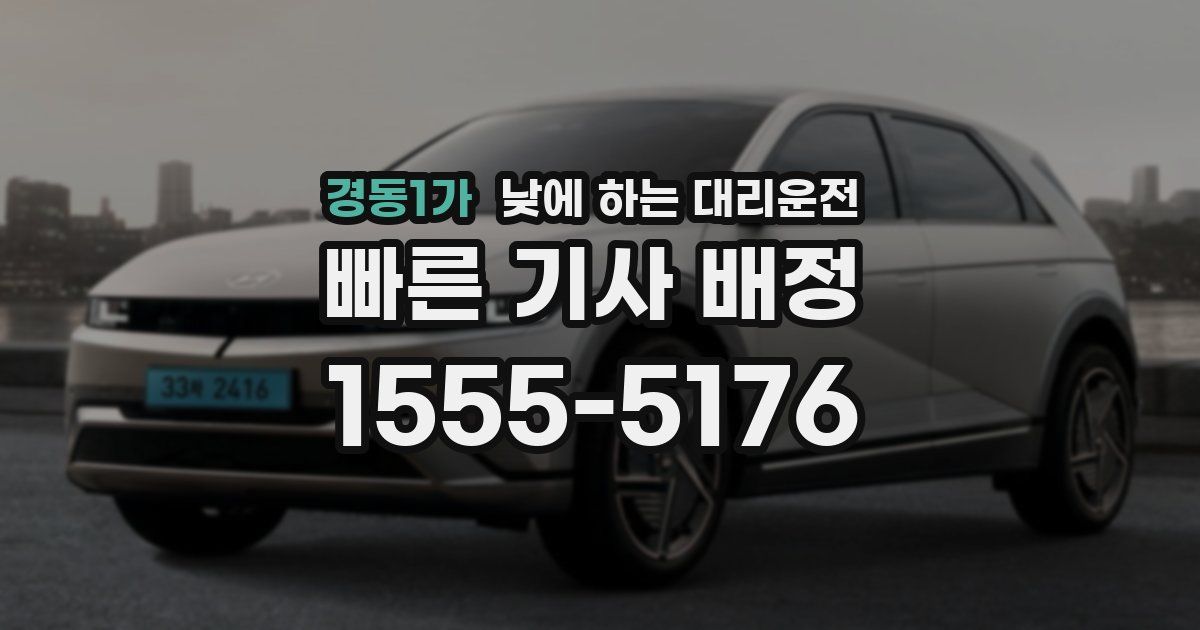경동1가 낮에 하는 대리운전