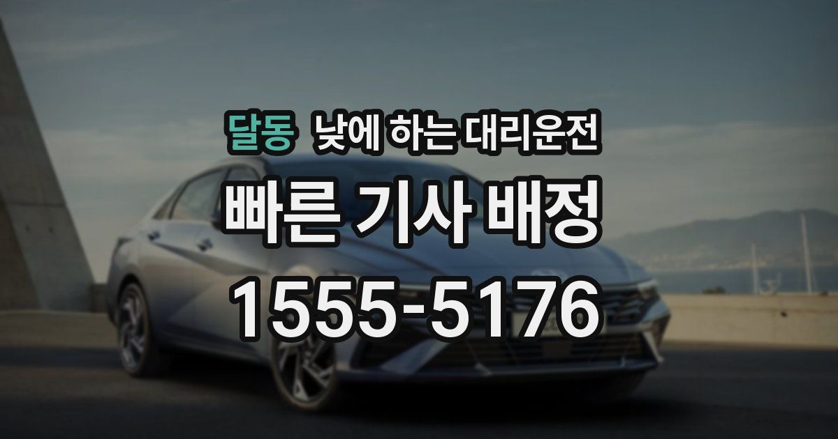 달동 낮에 하는 대리운전