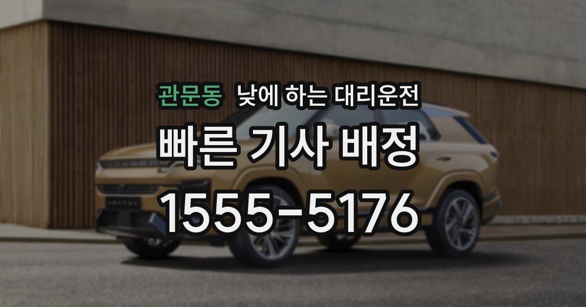 관문동 낮에 하는 대리운전