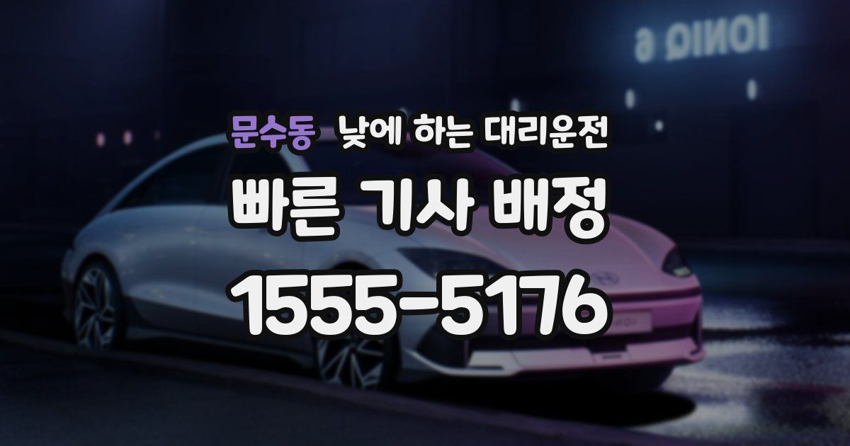 문수동 낮에 하는 대리운전