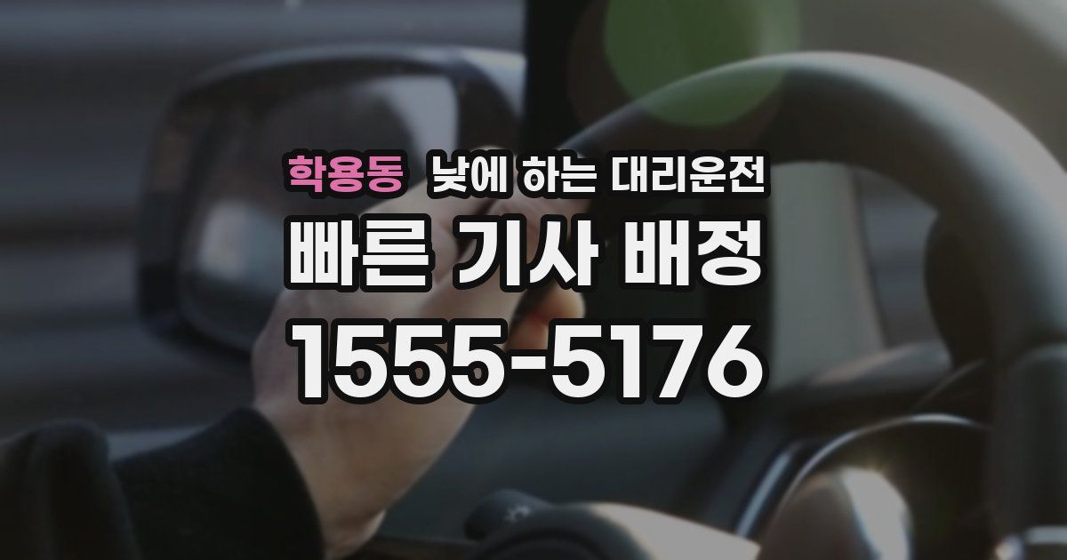 학용동 낮에 하는 대리운전