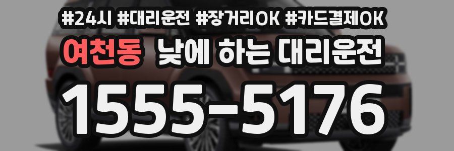 여천동 낮에 하는 대리운전