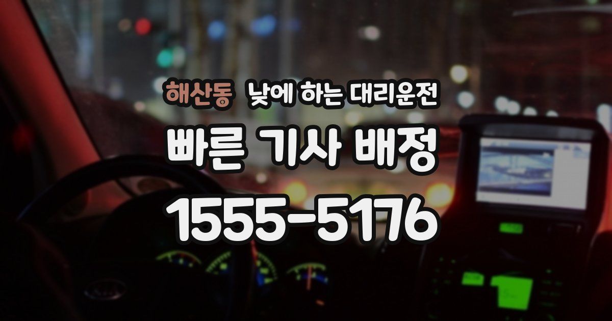 해산동 낮에 하는 대리운전