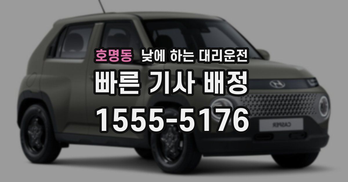 호명동 낮에 하는 대리운전