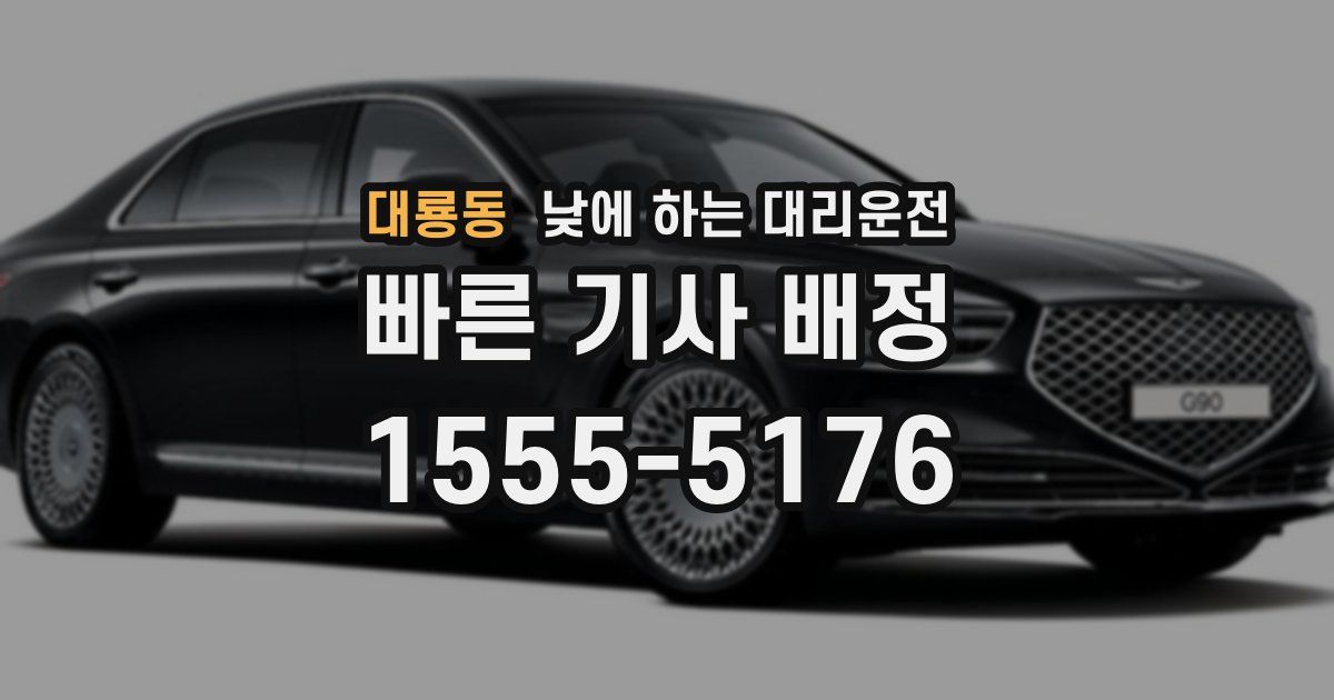 대룡동 낮에 하는 대리운전