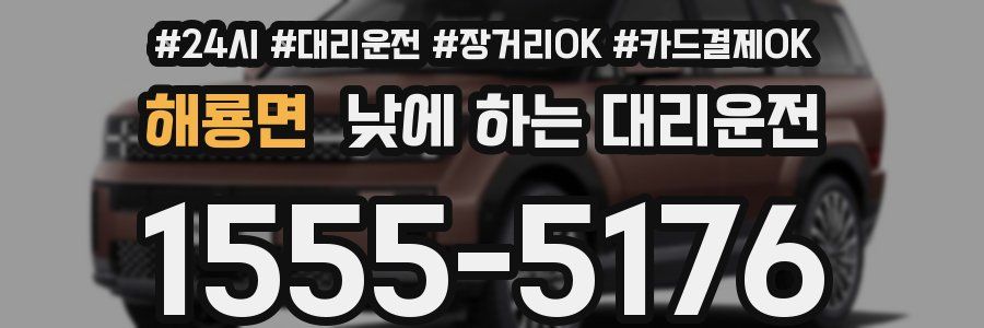 해룡면 낮에 하는 대리운전