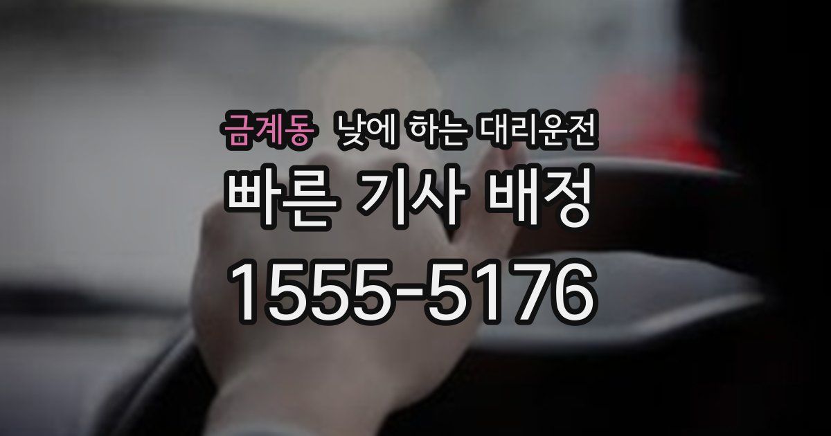 금계동 낮에 하는 대리운전