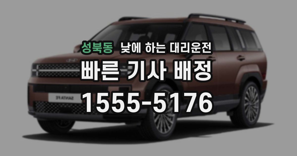 성북동 낮에 하는 대리운전