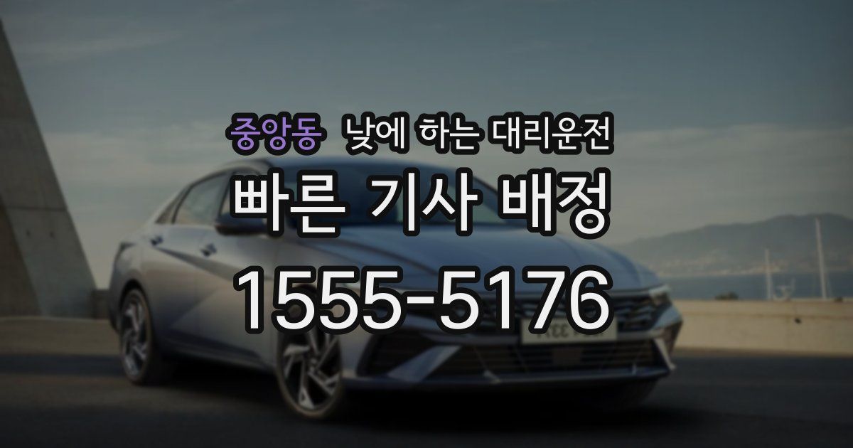 중앙동 낮에 하는 대리운전