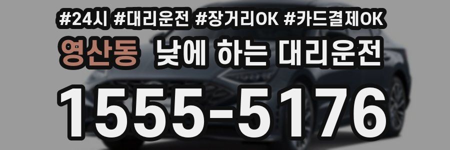 영산동 낮에 하는 대리운전