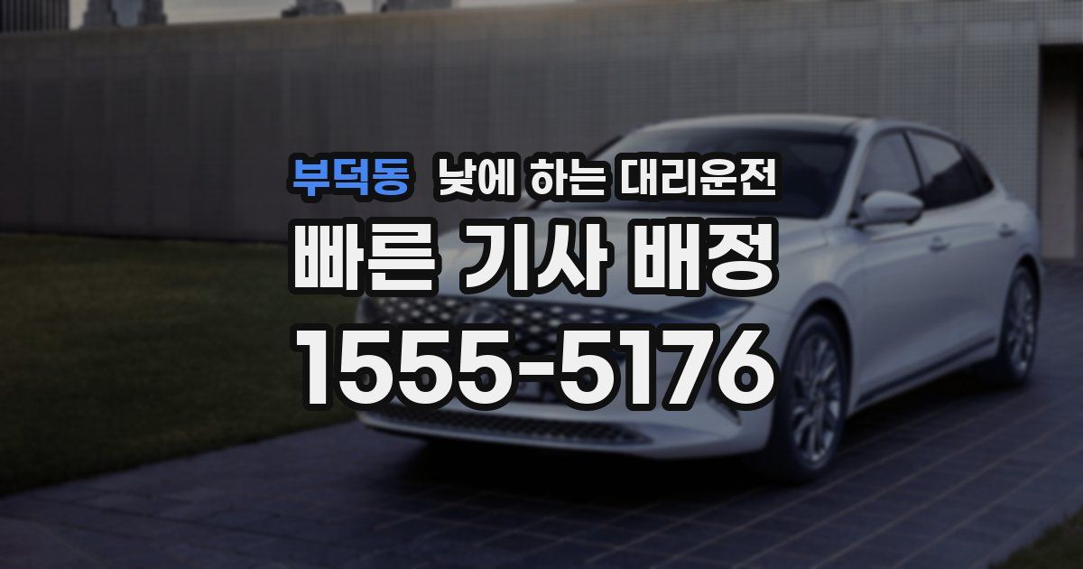 부덕동 낮에 하는 대리운전