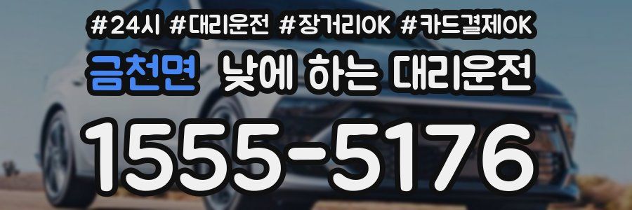 금천면 낮에 하는 대리운전