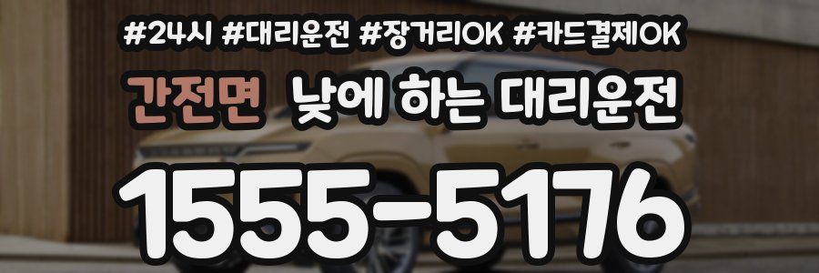 간전면 낮에 하는 대리운전