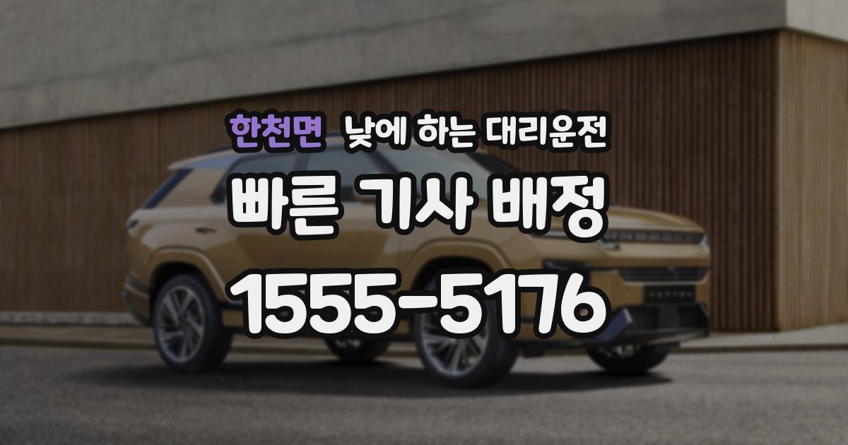 한천면 낮에 하는 대리운전