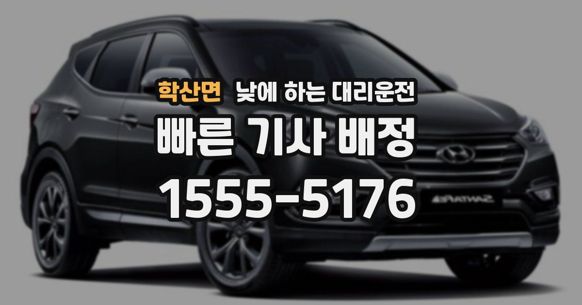 학산면 낮에 하는 대리운전