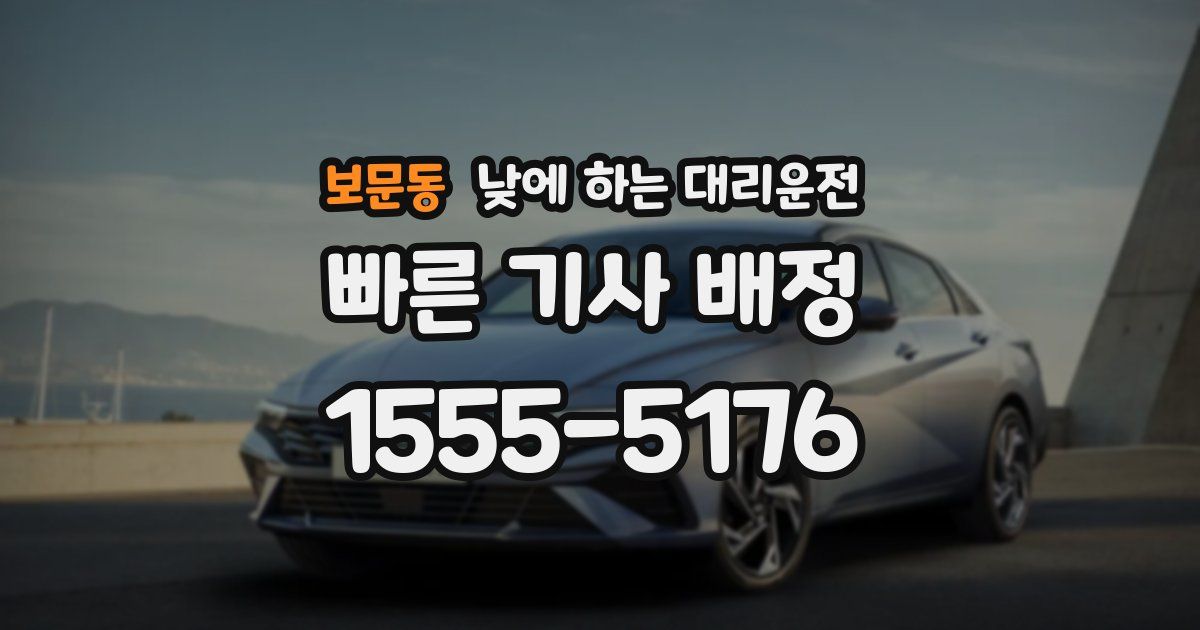 보문동 낮에 하는 대리운전