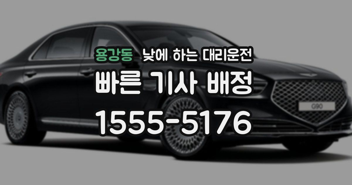 용강동 낮에 하는 대리운전