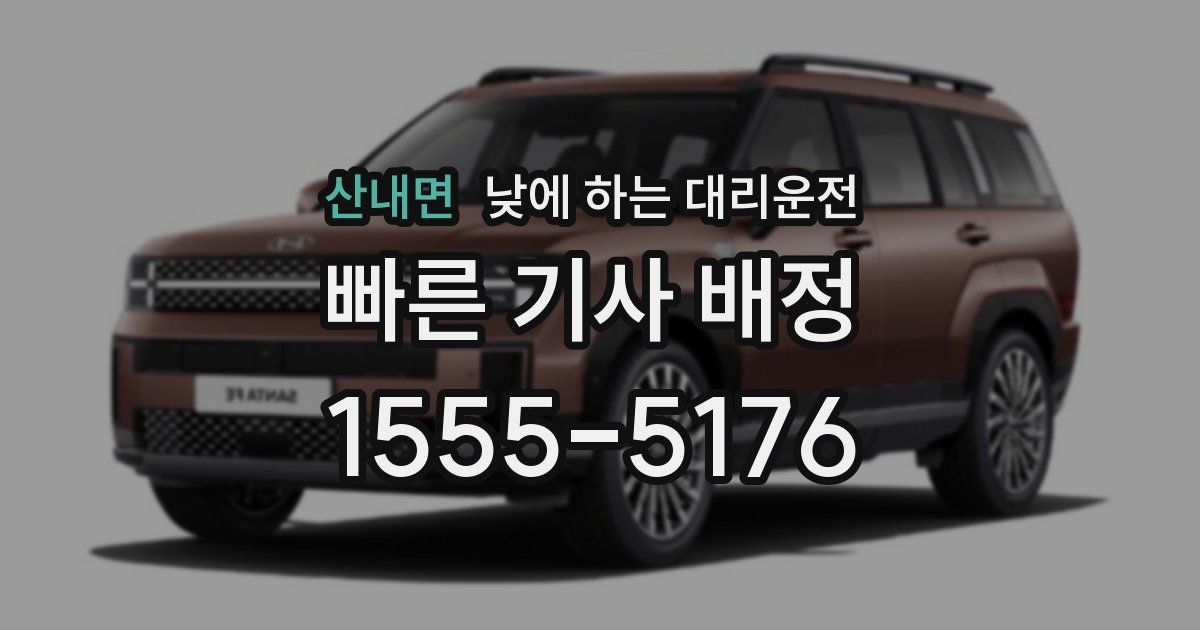 산내면 낮에 하는 대리운전