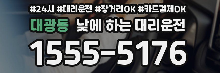 대광동 낮에 하는 대리운전